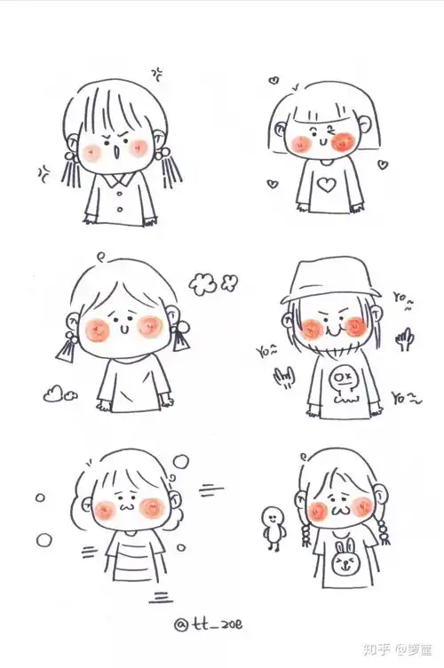 简笔画各种萌萌哒简笔画小头像,画法简单实用,适合零基础的你