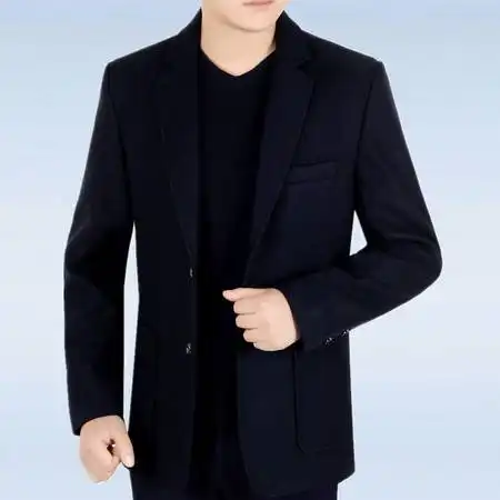 春秋新款中年男夹克商务休闲立领宽松加厚西装外套爸爸装图片大全邮乐官方网站