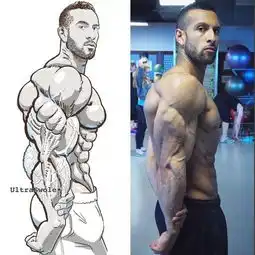 当肌肉男被画成漫画肌肉男,这也太帅了吧