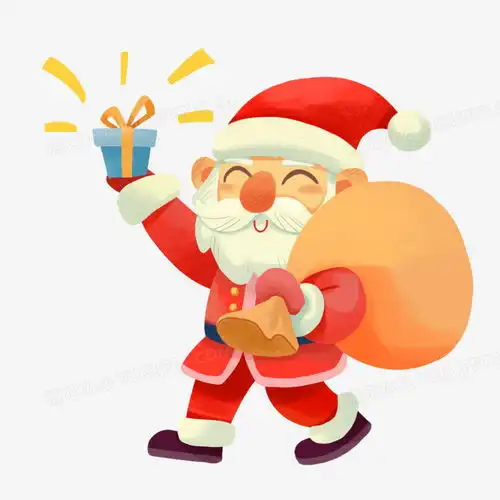 小清新卡通手绘插画圣诞老人手拿礼物元素png图片素材免费下载礼物png20002000像素