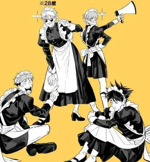 咒术回战全员女装,女装二人组很快乐,只有他自闭了