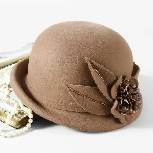布塔秋冬天礼帽女欧美羊毛呢帽英伦女冬季复古盆帽保暖贝雷帽