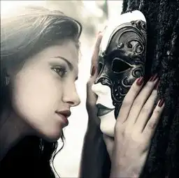 求一张戴面具的女子唯美图片