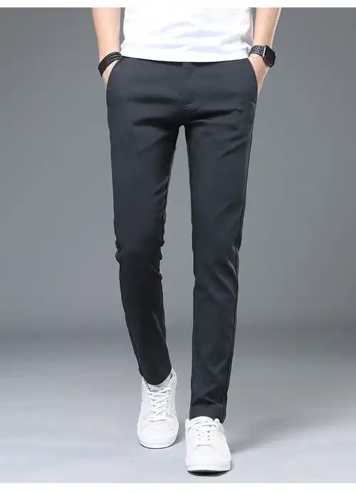 汤河之家男士休闲裤春季新款西裤韩版潮流商务青年夏季修身小脚弹力裤子男