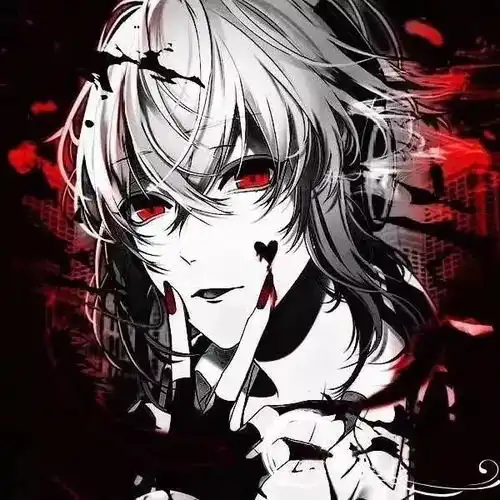 丧头像男女头像,黑白红眼调色头