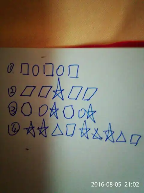 学前班的数学题,图形找规律题,规律是怎么找的呢答案是什么