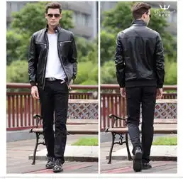 格斯帝尼2015时尚男装秋冬新款男士休闲皮衣w23627