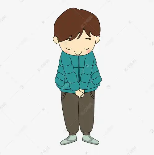 儿童节蓝色卡通手绘教育行业内向害羞小男孩素材图片免费下载千库网