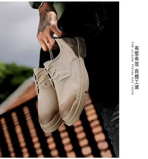 春季2021新款英伦风复古高帮马丁靴男户外工装休闲高筒机车骑士靴