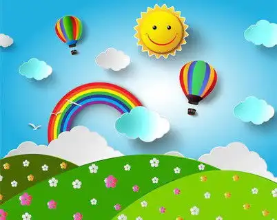 明媚阳光草原背景矢量