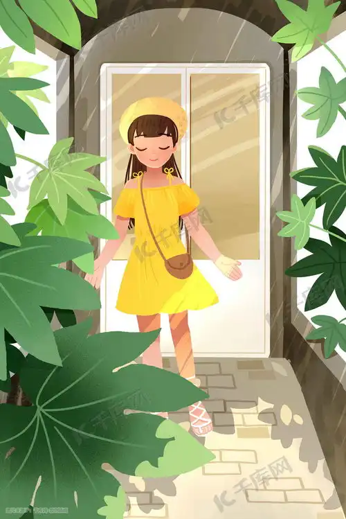 早安可爱清晨青春活力少女动漫手绘风格插画图片千库网