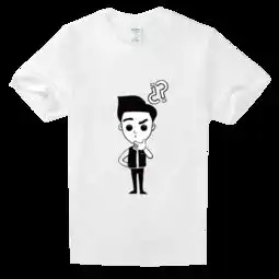 卡通男孩潮时尚萌13高档白色t恤