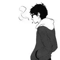 点一支名叫寂寞的烟黑白手绘吸烟帅哥头像