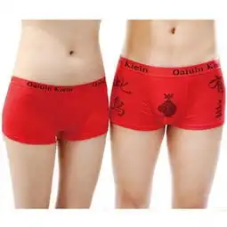 施魅儿情侣内裤男士女士内衣平角短裤送男女棉袜两双