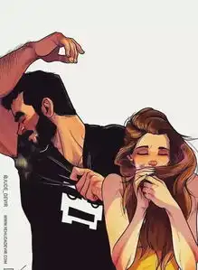 宠妻硬汉又撒狗粮,这次真人版的夫妻插画,简直暖到哭...