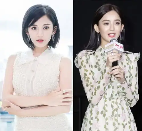 女明星短发与长发对比,杨幂短发显老,而郑爽却更显年轻