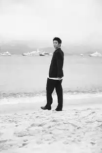 蓝博法国海边时尚大片黑白色调高级质感