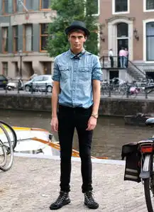 时尚街拍英伦宅男星品