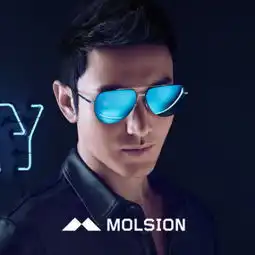 molsion2016新款陌森太阳镜男黄晓明代言墨镜飞行员蛤蟆镜ms8006福卡商城