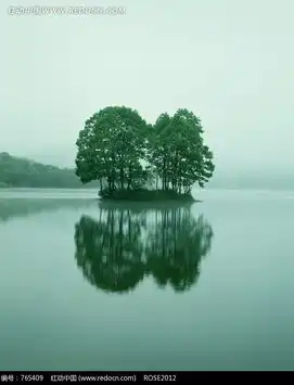 湖心小岛上的树林和倒影jpg图片免费下载编号765409红动网