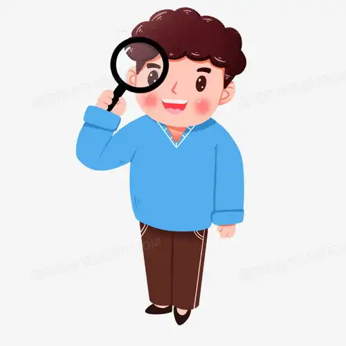 卡通小男孩拿放大镜观察免抠png图片素材免费下载素材png20002000像素熊猫办公