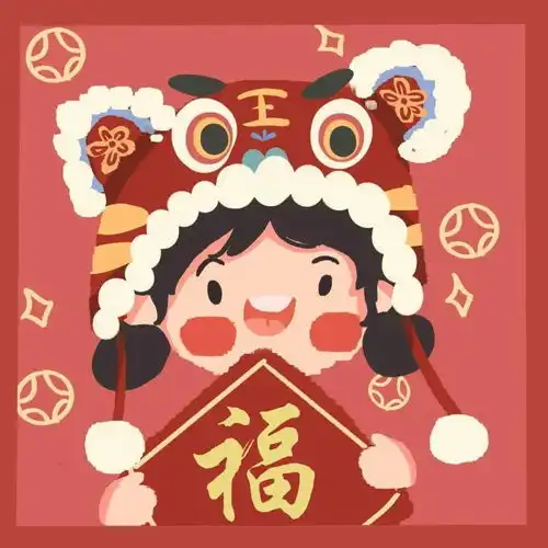 虎年可爱又喜庆的情侣头像
