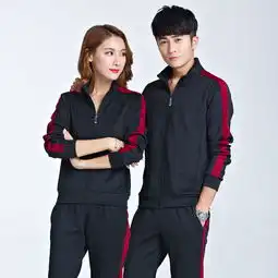 2018春秋季新款时尚休闲跑步运动健身服男女情侣装两件套学生校服