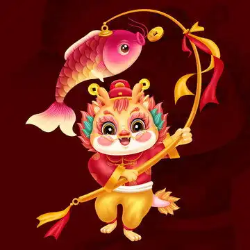 龙年卡通年年有余插画