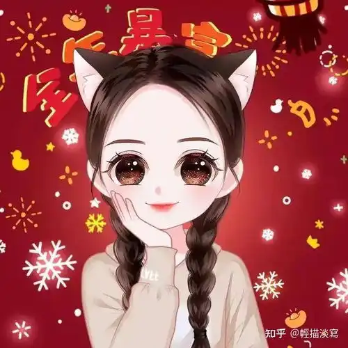 2022新年必备漫画头像,红红火火,喜庆又可爱