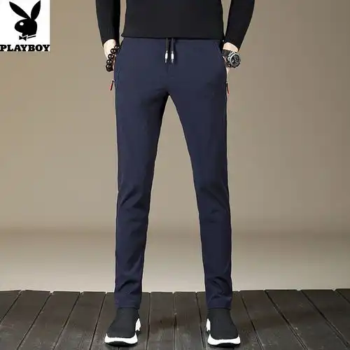花花公子贵宾夏季男士休闲裤修身直筒弹力小脚韩版运动裤秋季新款