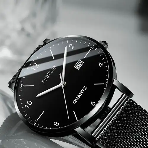 新款网带男表学生钢带韩版时尚潮流防水夜光手表男