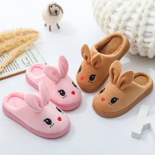 儿童棉拖鞋兔子女童男童居家可爱卡通保暖宝宝鞋小孩冬季儿童棉拖