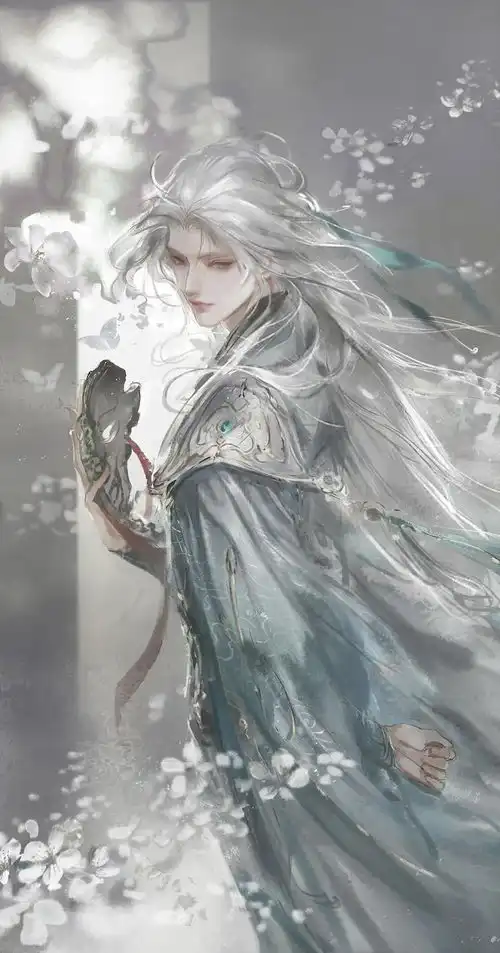 帅气的白发古风头像