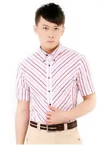 衬衫定制衬衣定做西服定制首选红邦创衣hongbond百年品牌北京上海白红条纹男士短袖定制衬衫
