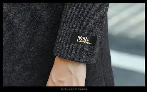 风衣男韩版潮流呢子大衣中长款男人成熟毛呢修身帅气西装外套秋冬