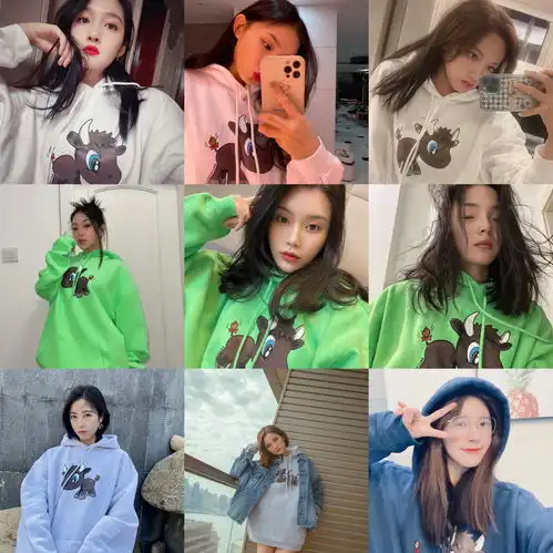 女明星撞衫连帽卫衣,关晓彤程潇穿出满满元气感,小牛图案超抢镜