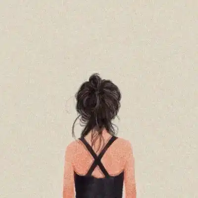 卡通背影头像唯美漂亮手绘画女生背影图片