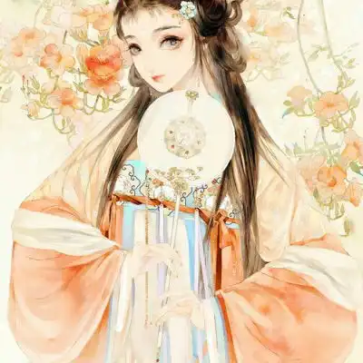 手绘卡通头像女生唯美韩版手绘古风美丽少女头像