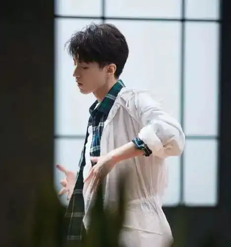 王俊凯穿墨绿色格子衫,帅出新高度,网友颜值高随意穿