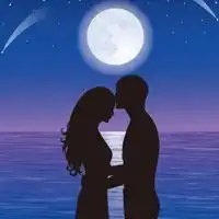 夜晚月夜下浪漫情侣头像微信头像图片大全