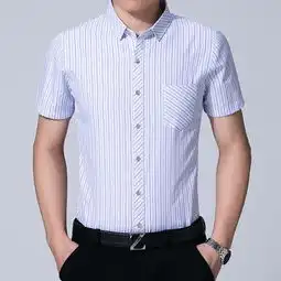 2018夏季新款简约时尚花色气质男装短袖衬衫