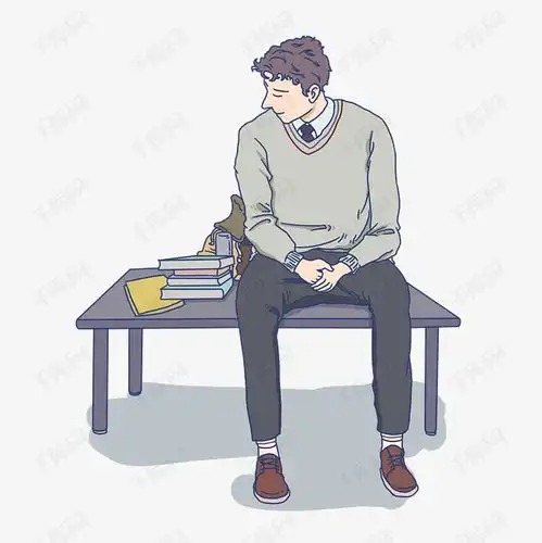 成熟男人坐在长椅上插画素材图片免费下载高清psd千库网图片编号11209032