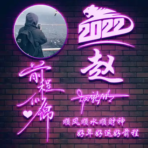 2022你该换个微信头像了,3d荧光特效前程似锦签名头像,请查收