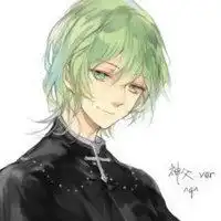 淡绿色头发动漫头像男生冷酷黑白微信头像图片大全