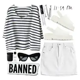 条纹上衣搭配图片欣赏,黑白条纹上衣搭配图片