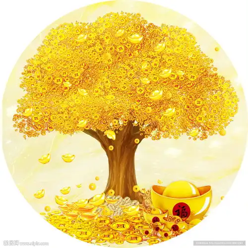 新中式圆形摇钱树装饰画设计图psd分层素材psd分层素材