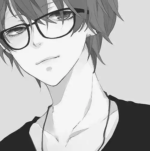 黑白男头男生漫头我假装无所谓,却发现你是真的不在乎