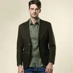 舒适,上档次camel骆驼新款男士休闲格子西服外套