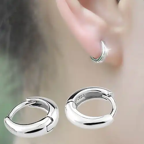 男女通用ins耳环女酷潮流霸气耳钉光面小耳圈扣情侣一对韩版社会