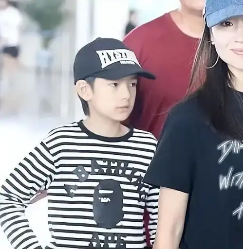董洁儿子遗传父母优点长得帅,网友心疼潘粤明难见儿子只能当看客